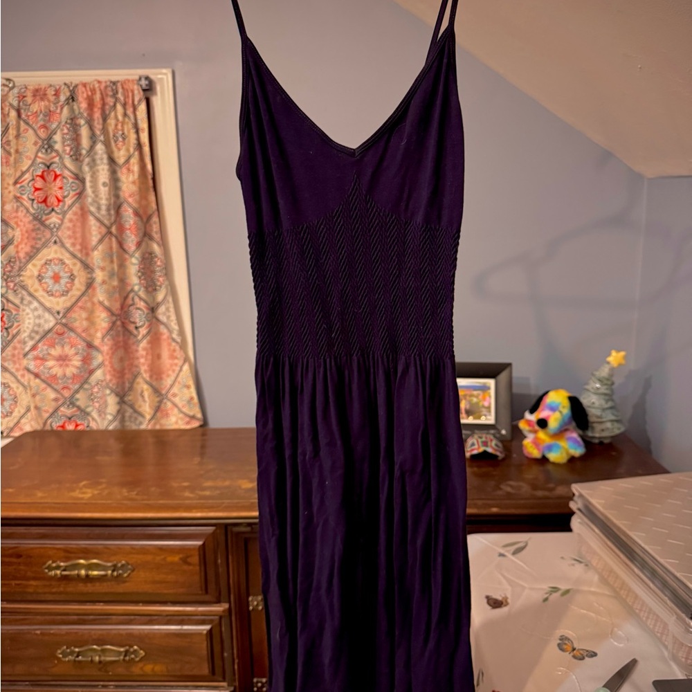 Stylish Dark Purple Spaghetti Strap Dress